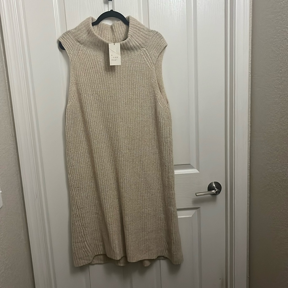 Light oatmeal sweater dress